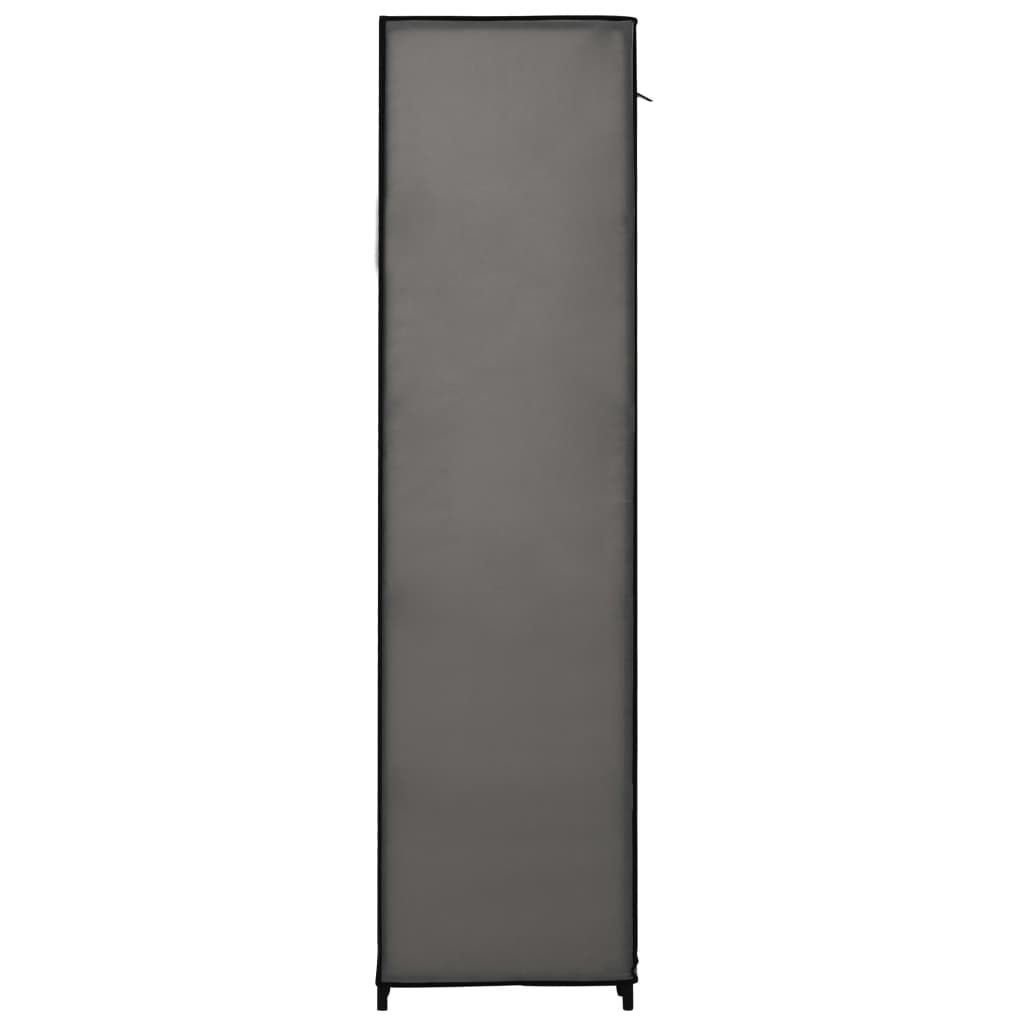 Garderobeskap Med Rom Og Stenger Grå 150X45X176 Cm Stoff