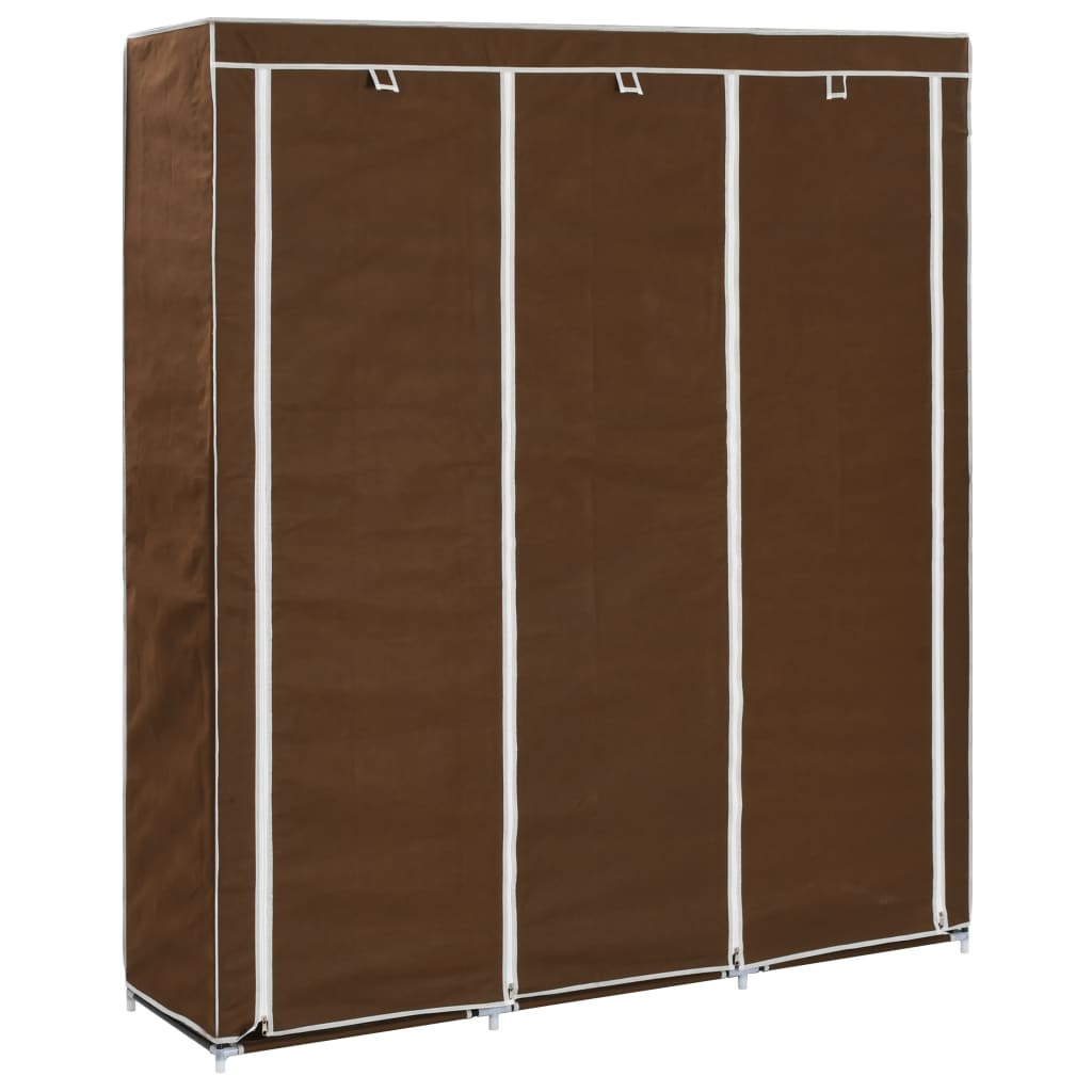 Garderobe Med Skap Og Stenger Brun 150X45X175 Cm Stoff