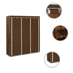 Garderobe Med Skap Og Stenger Brun 150X45X175 Cm Stoff