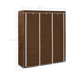 Garderobe Med Skap Og Stenger Brun 150X45X175 Cm Stoff