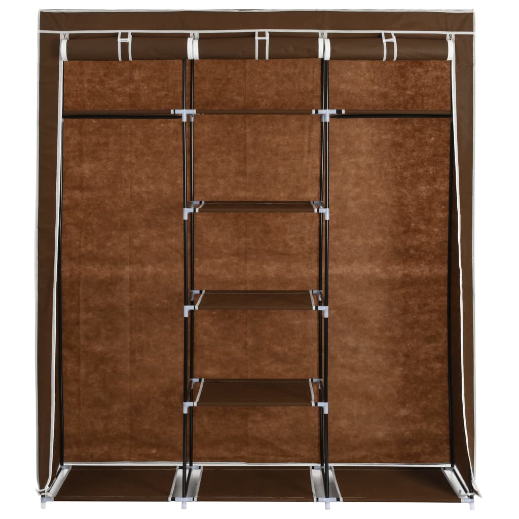 Garderobe Med Skap Og Stenger Brun 150X45X175 Cm Stoff