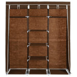 Garderobe Med Skap Og Stenger Brun 150X45X175 Cm Stoff