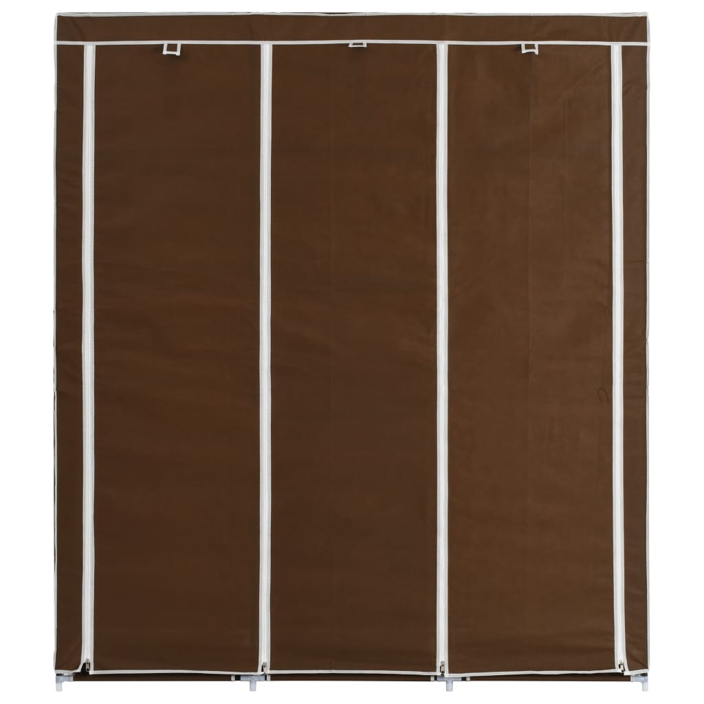 Garderobe Med Skap Og Stenger Brun 150X45X175 Cm Stoff
