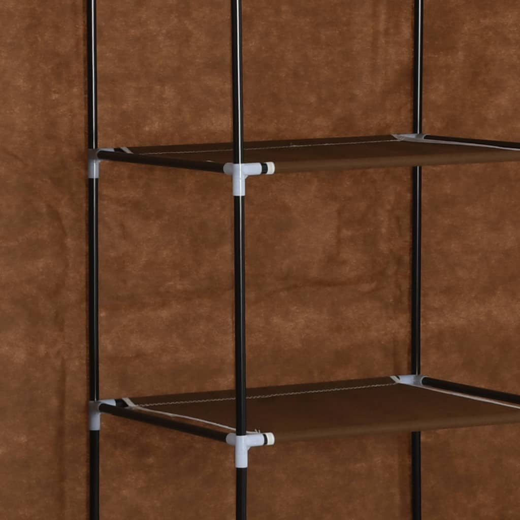 Garderobe Med Skap Og Stenger Brun 150X45X175 Cm Stoff