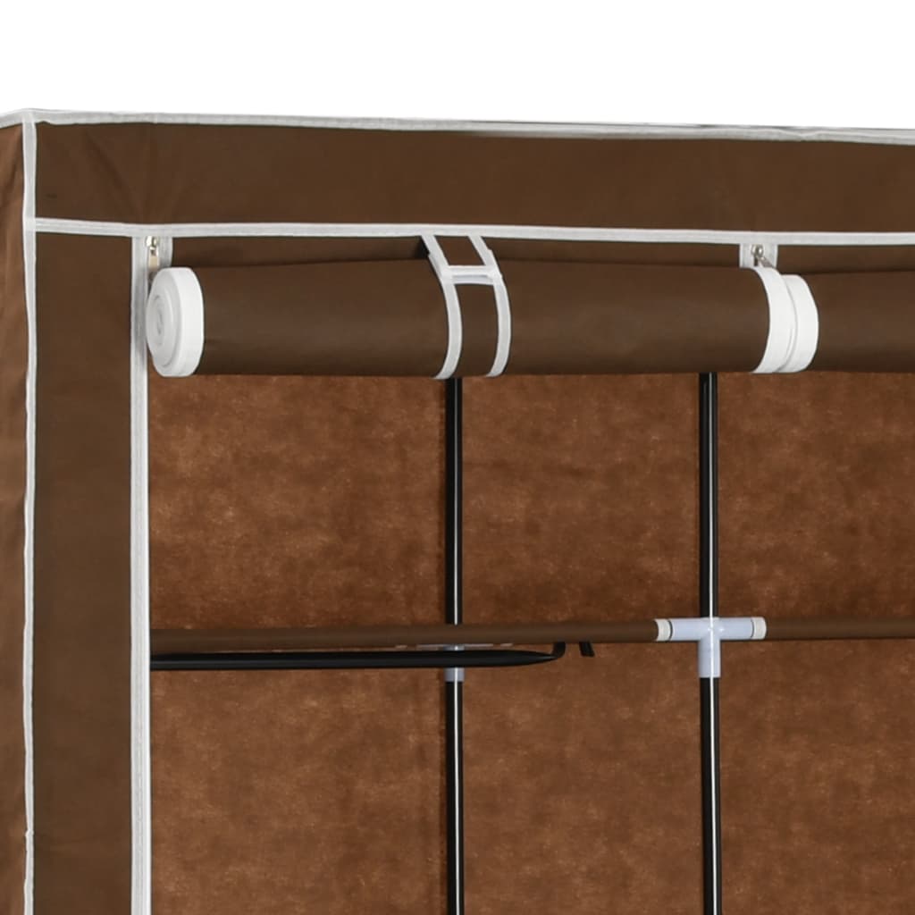 Garderobe Med Skap Og Stenger Brun 150X45X175 Cm Stoff