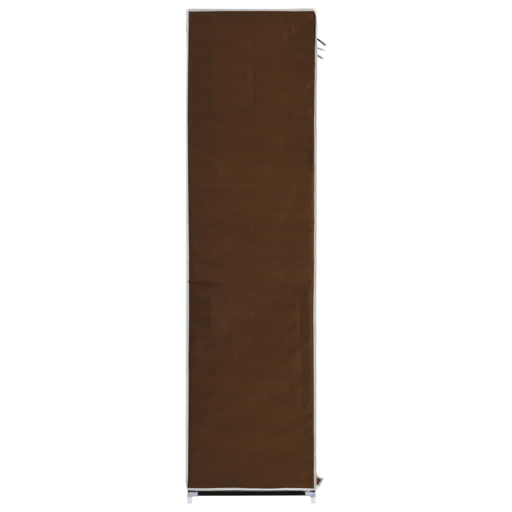 Garderobe Med Skap Og Stenger Brun 150X45X175 Cm Stoff