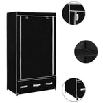 Garderobe Svart 87X49X159 Cm Stoff
