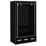 Garderobe Svart 87X49X159 Cm Stoff