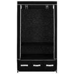 Garderobe Svart 87X49X159 Cm Stoff