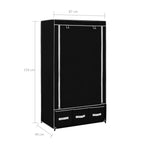 Garderobe Svart 87X49X159 Cm Stoff