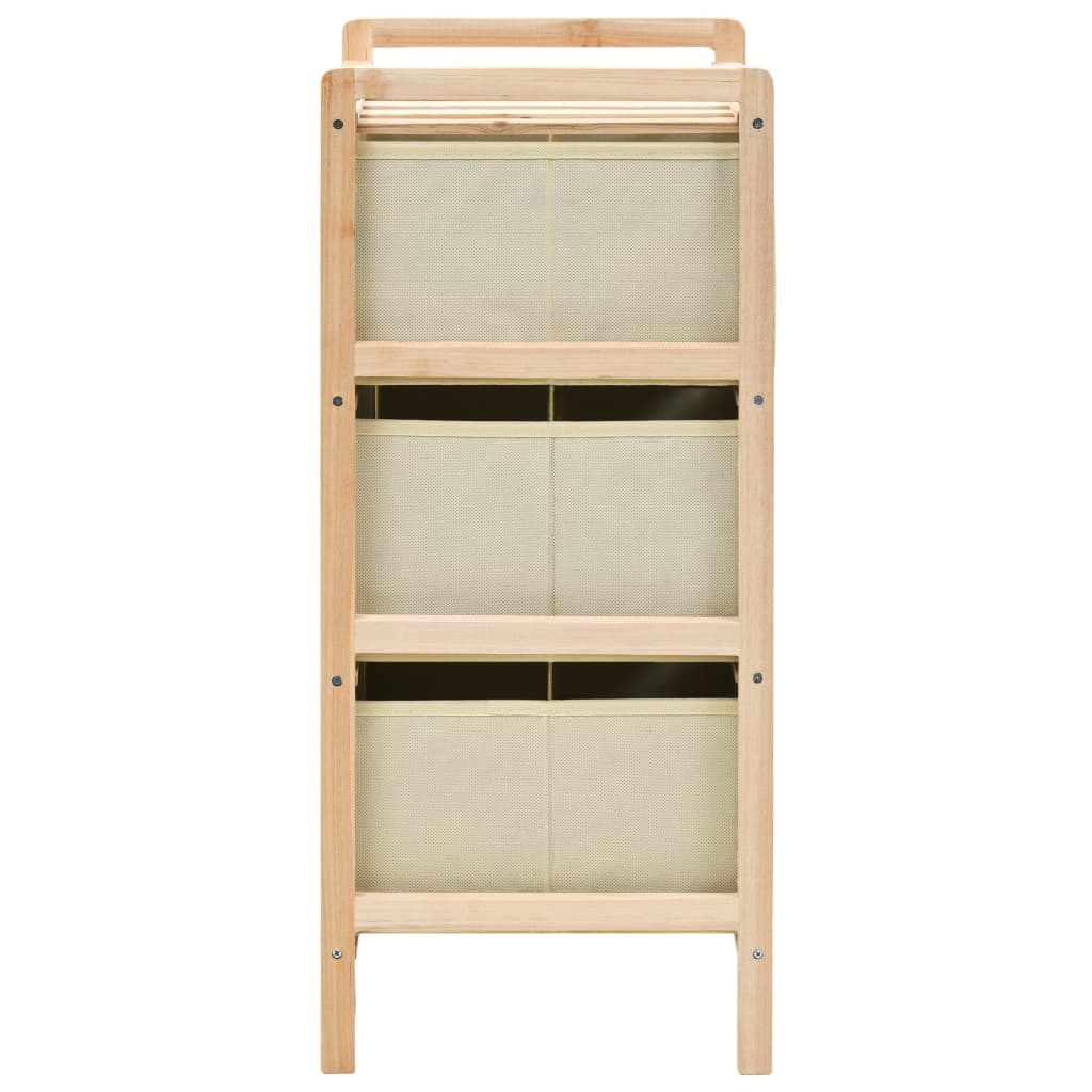 Oppbevaringshyller 2 Stk Med 3 Stoffkurver Beige Sedertre