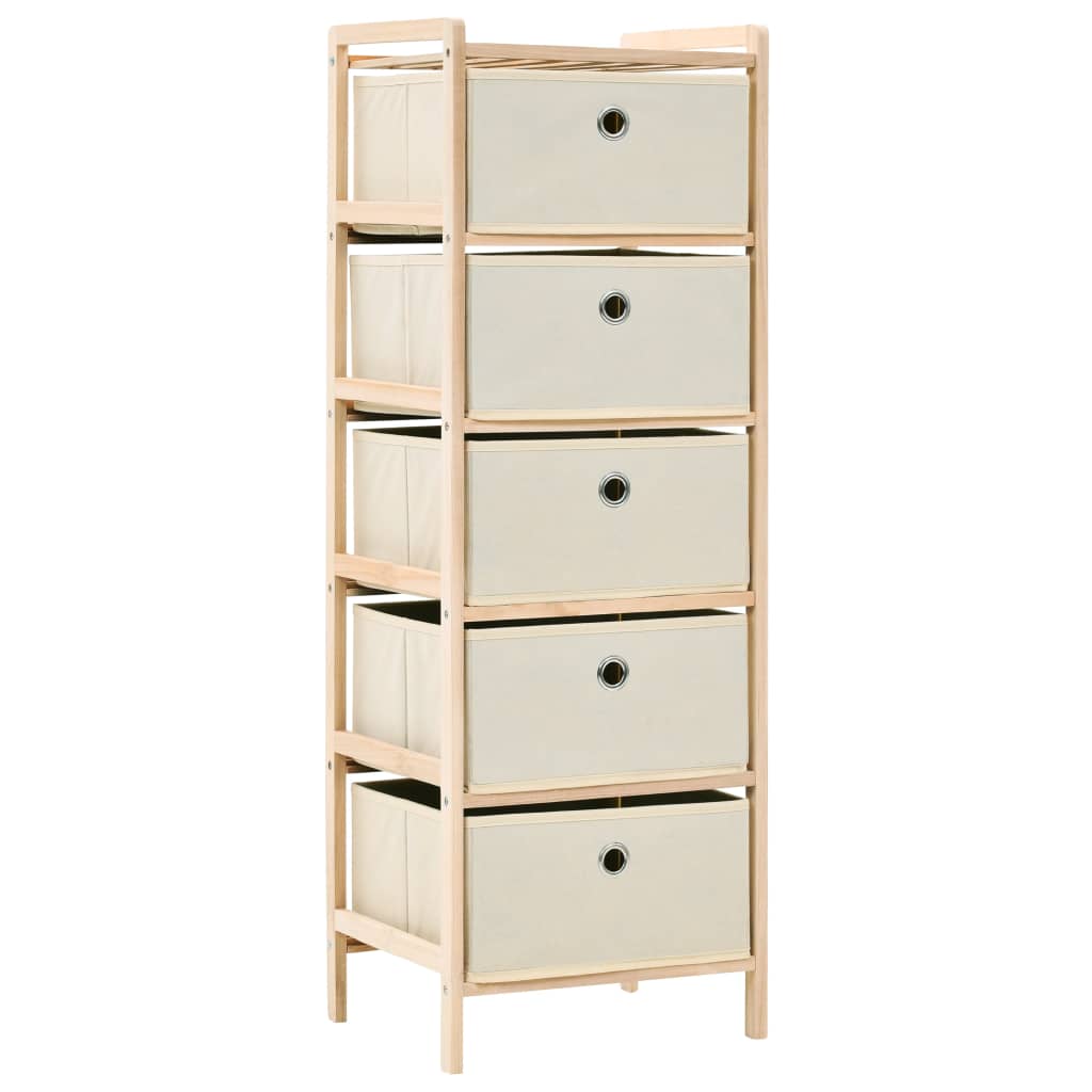 Oppbevaringshyller 2 Stk Med 5 Stoffkurver Beige Sedertre
