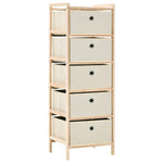 Oppbevaringshyller 2 Stk Med 5 Stoffkurver Beige Sedertre
