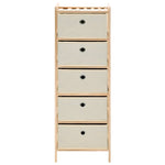 Oppbevaringshyller 2 Stk Med 5 Stoffkurver Beige Sedertre