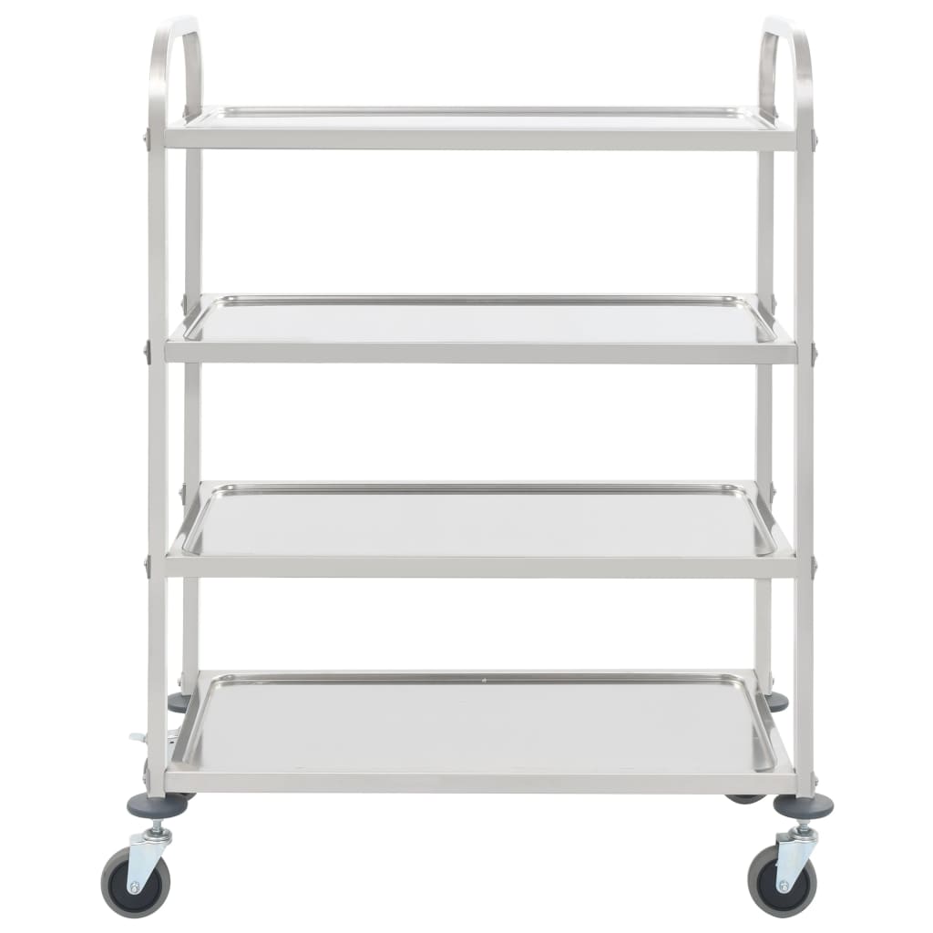 Kjøkkentralle 4 Etasjer 107X55X125 Cm Rustfritt Stål