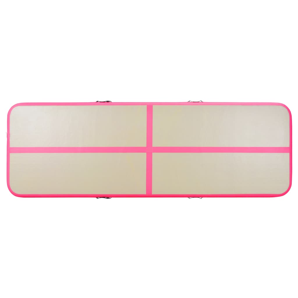 Oppblåsbar Gymnastikkmatte Med Pumpe 400X100X10 Cm Pvc Rosa