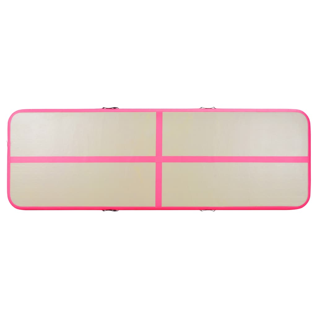 Oppblåsbar Gymnastikkmatte Med Pumpe 500X100X10 Cm Pvc Rosa