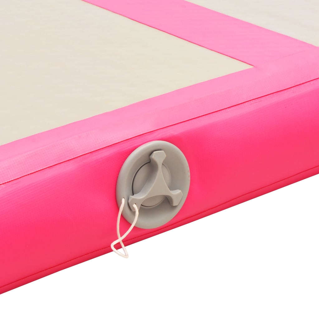 Oppblåsbar Gymnastikkmatte Med Pumpe 500X100X10 Cm Pvc Rosa