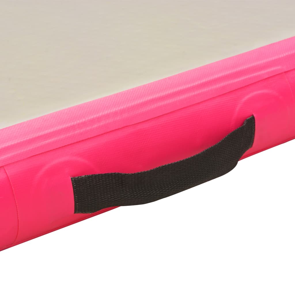 Oppblåsbar Gymnastikkmatte Med Pumpe 600X100X10 Cm Pvc Rosa
