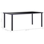 Spisebord Svart 180X90X75 Cm Herdet Glass