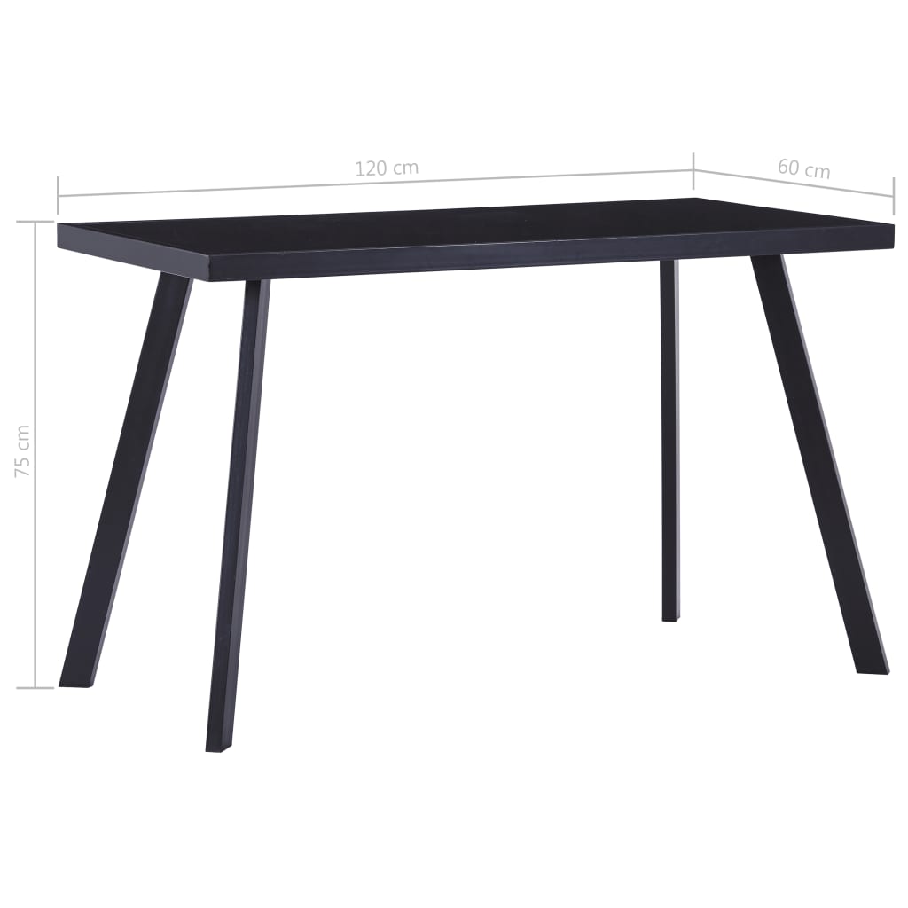 Spisebord Svart 120X60X75 Cm Herdet Glass