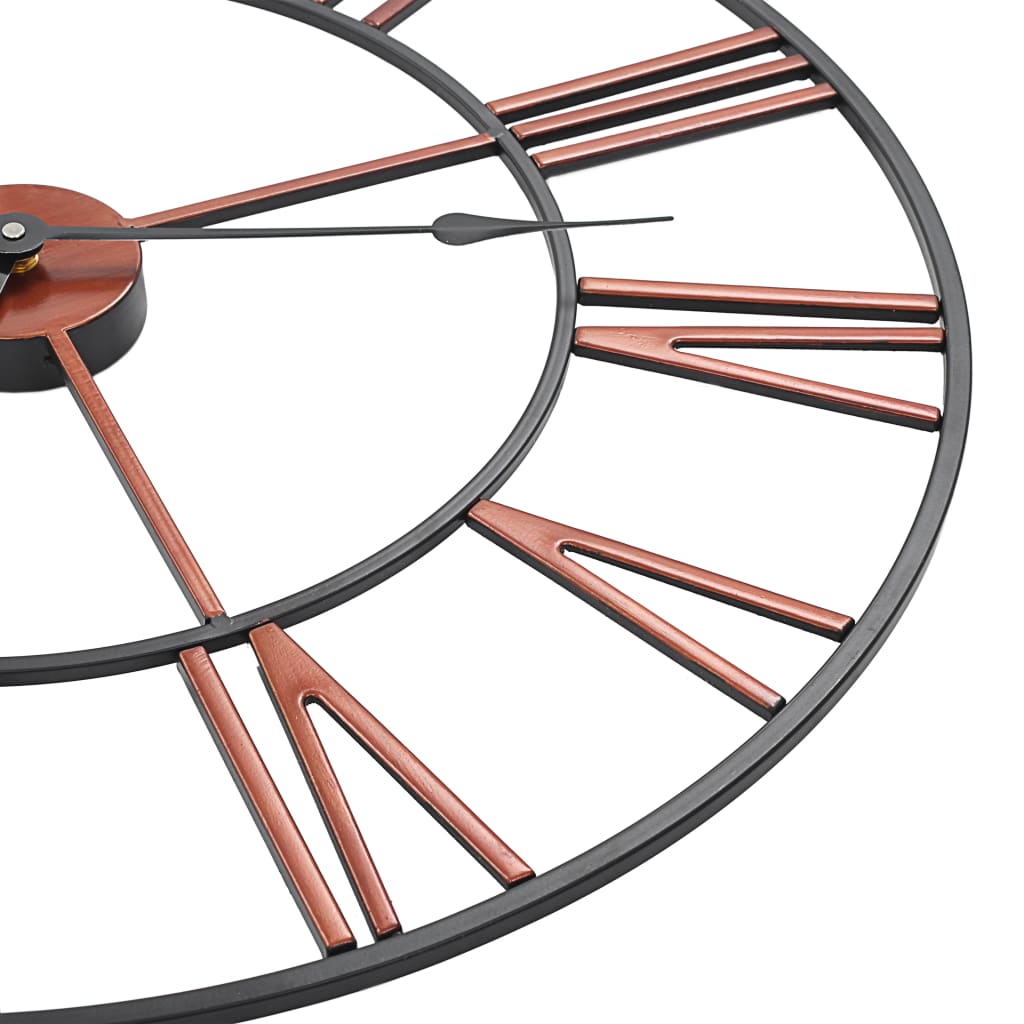 Veggklokke Metall 58 Cm Rød