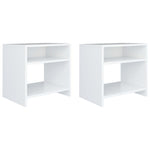 Nattbord 2 Stk Hvit 40X30X40 Cm Konstruert Tre