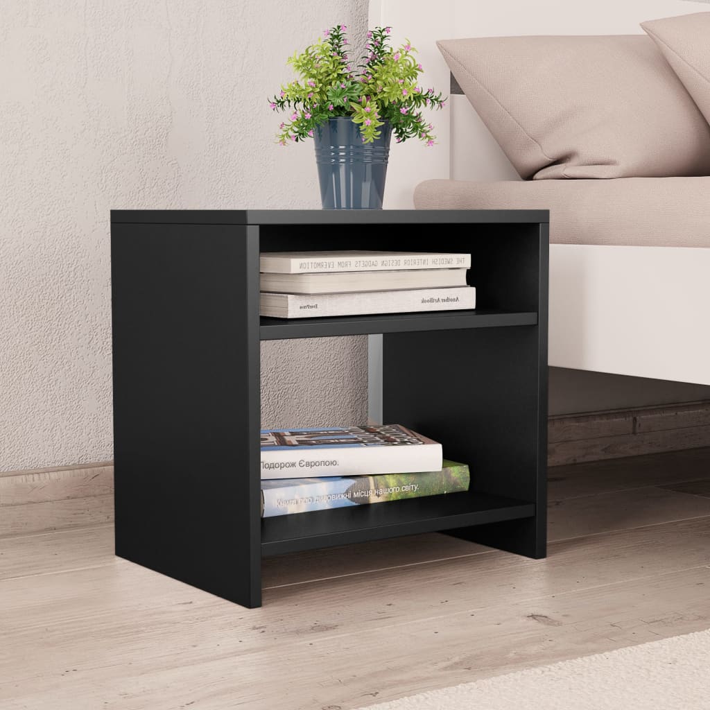 Nattbord 2 Stk Svart 40X30X40 Cm Konstruert Tre