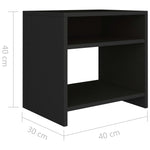 Nattbord 2 Stk Svart 40X30X40 Cm Konstruert Tre