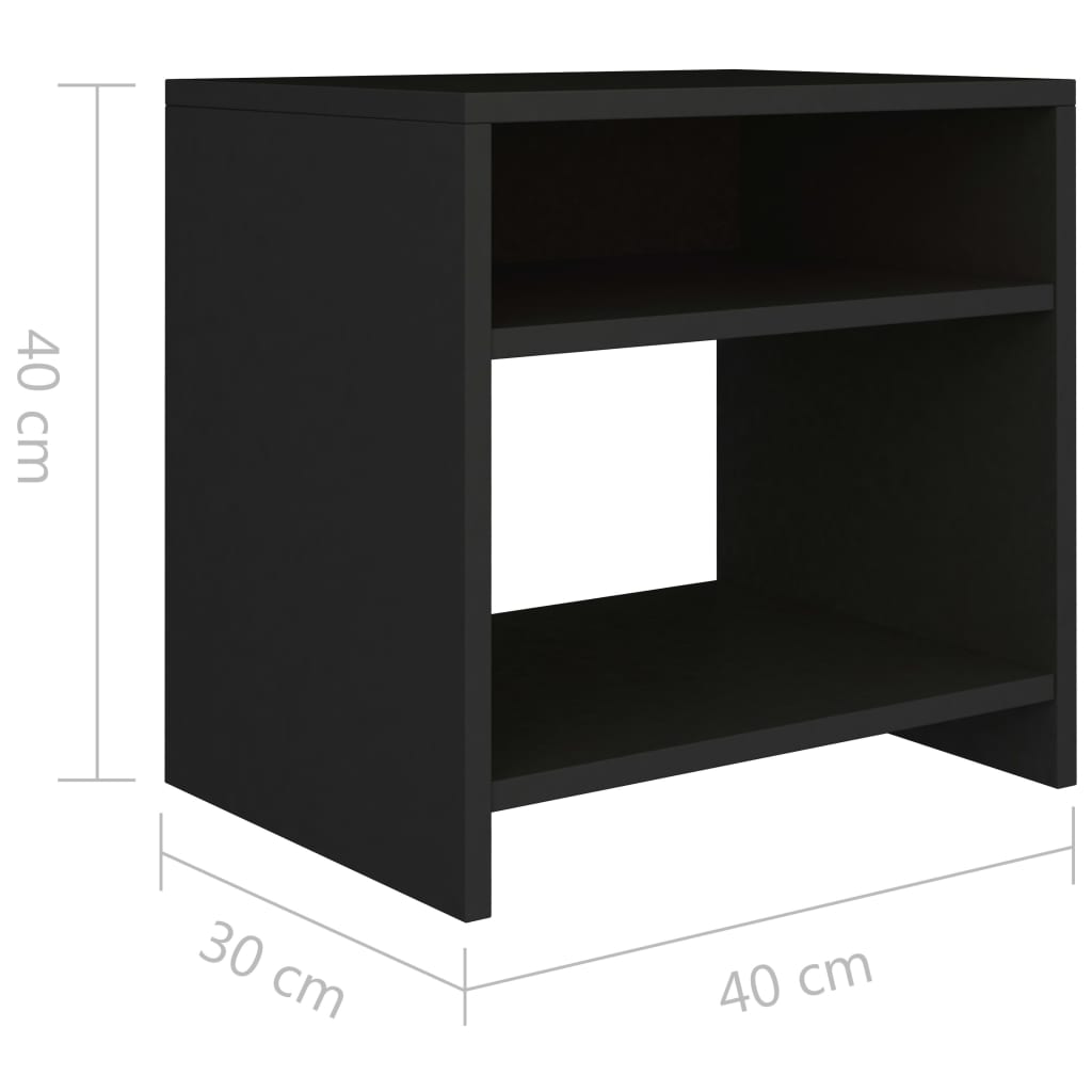 Nattbord 2 Stk Svart 40X30X40 Cm Konstruert Tre