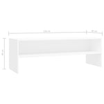 Tv-Benk Hvit 120X40X40 Cm Konstruert Tre