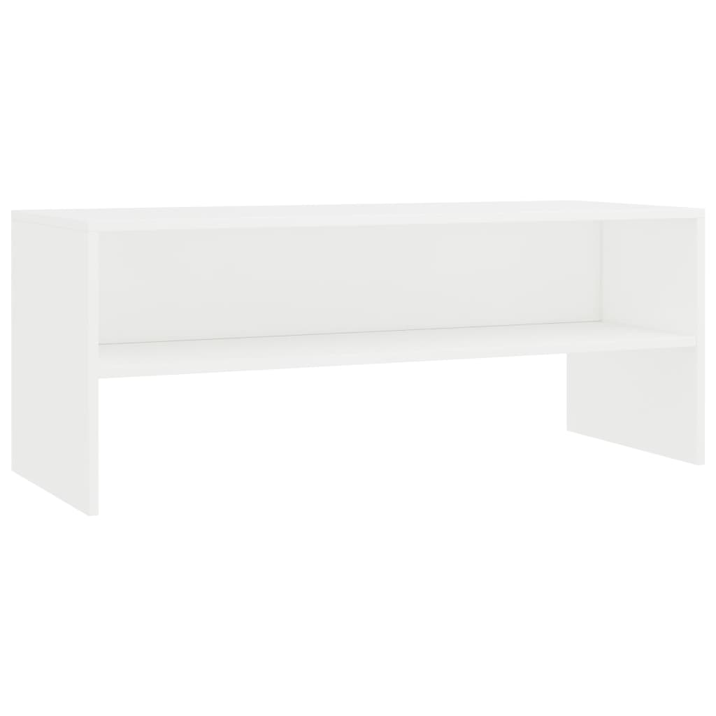 Tv-Benk Hvit 100X40X40 Cm Konstruert Tre