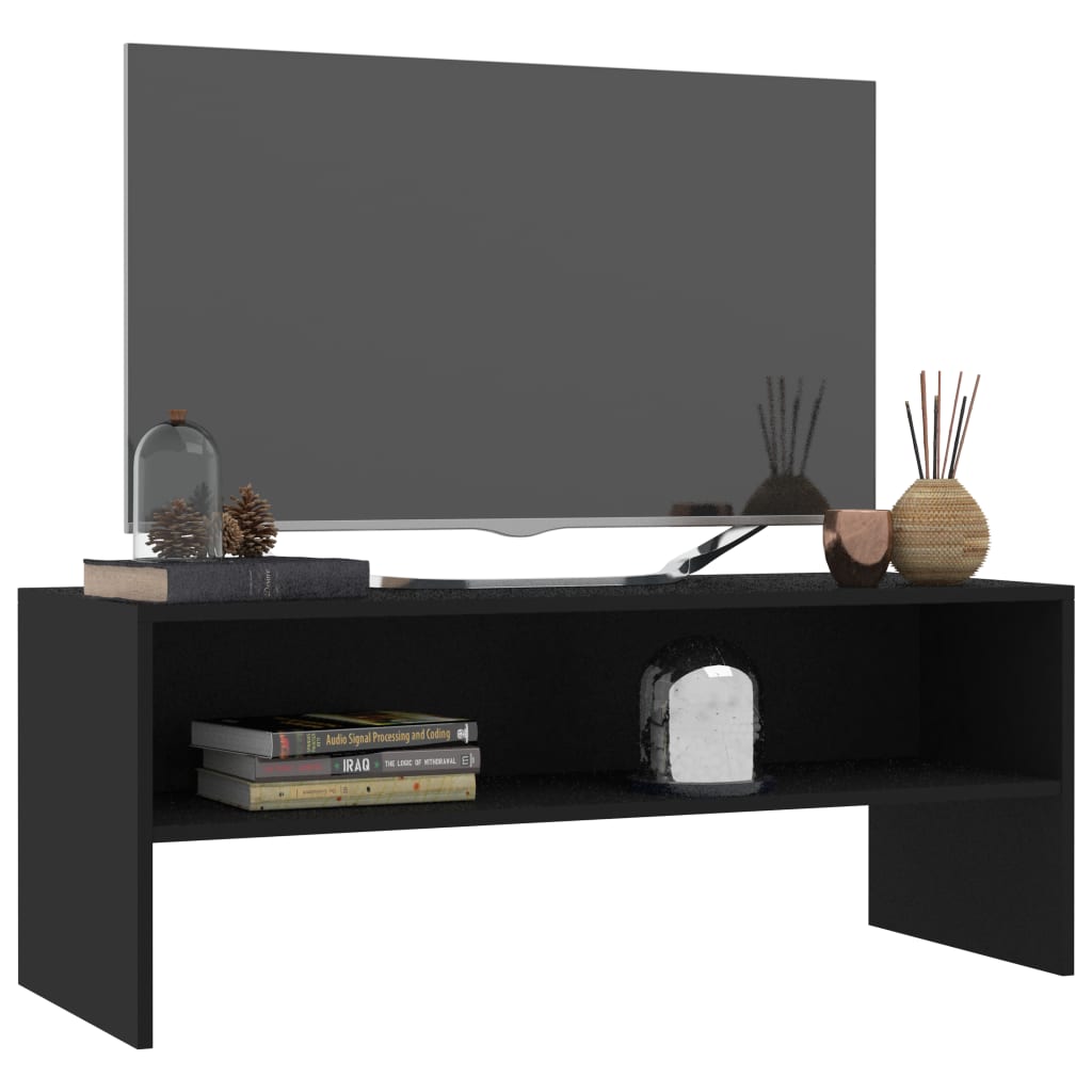 Tv-Benk Svart 100X40X40 Cm Konstruert Tre