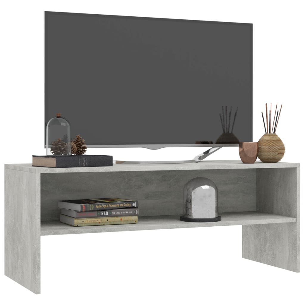 Tv-Benk Betonggrå 100X40X40 Cm Konstruert Tre