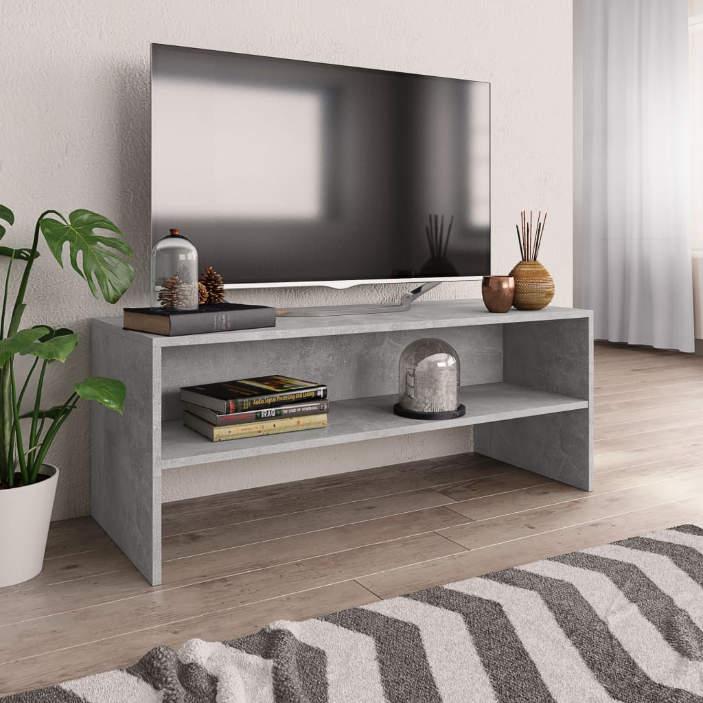 Tv-Benk Betonggrå 100X40X40 Cm Konstruert Tre