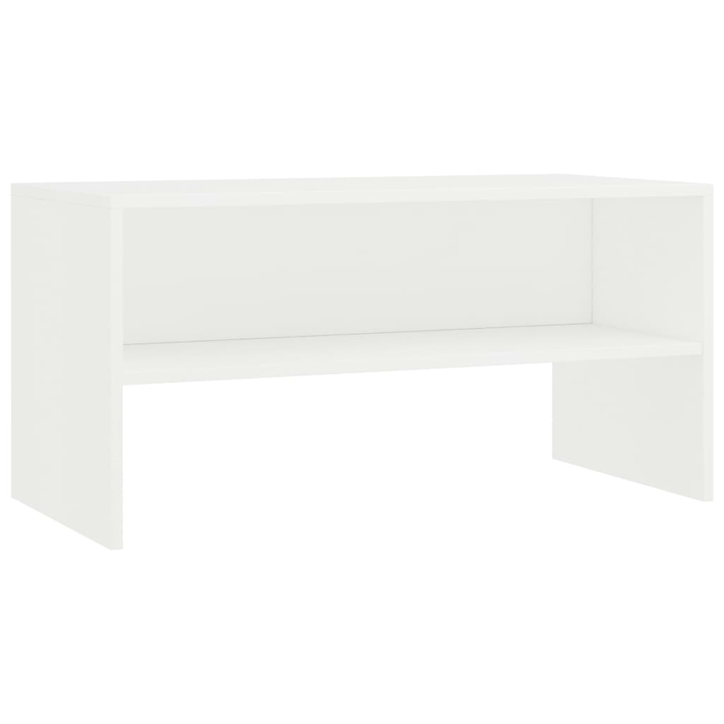 Tv-Benk Hvit 80X40X40 Cm Konstruert Tre