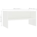 Tv-Benk Hvit 80X40X40 Cm Konstruert Tre
