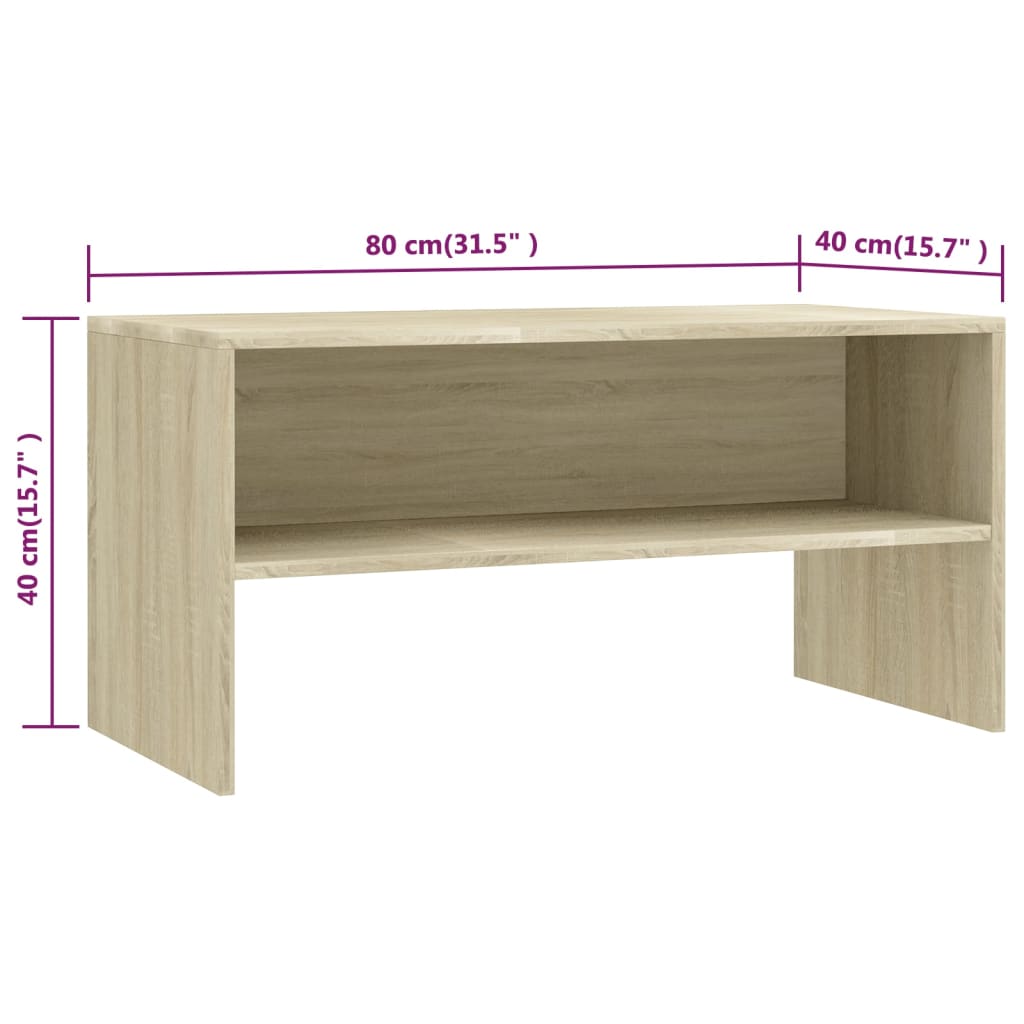 Tv-Benk Sonoma Eik 80X40X40 Cm Konstruert Tre