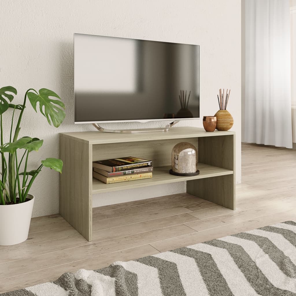 Tv-Benk Sonoma Eik 80X40X40 Cm Konstruert Tre