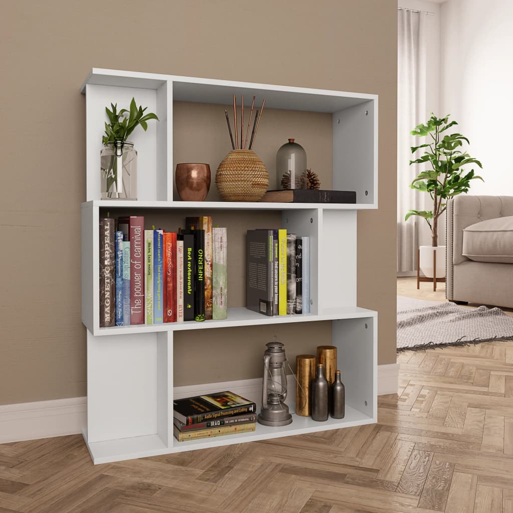 Bokhylle/Romdeler Hvit 80X24X96 Cm Konstruert Tre
