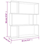 Bokhylle/Romdeler Sonoma Eik 80X24X96 Cm Konstruert Tre