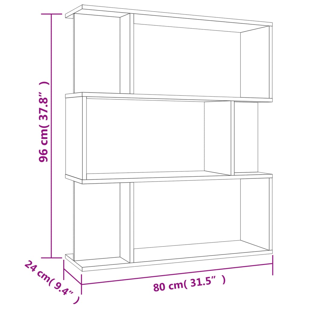 Bokhylle/Romdeler Sonoma Eik 80X24X96 Cm Konstruert Tre