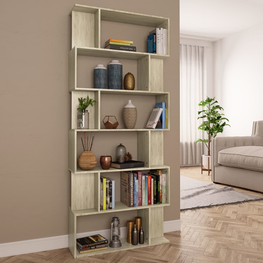 Bokhylle/Romdeler Sonoma Eik 80X24X192 Cm Konstruert Tre