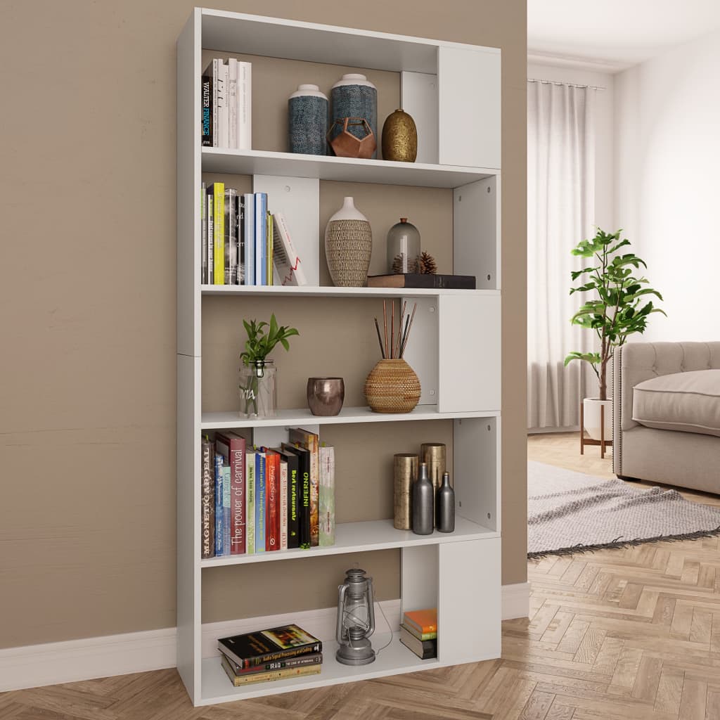 Bokhylle/Romdeler Hvit 80X24X159 Cm Konstruert Tre