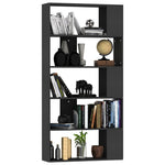 Bokhylle/Romdeler Svart 80X24X159 Cm Konstruert Tre