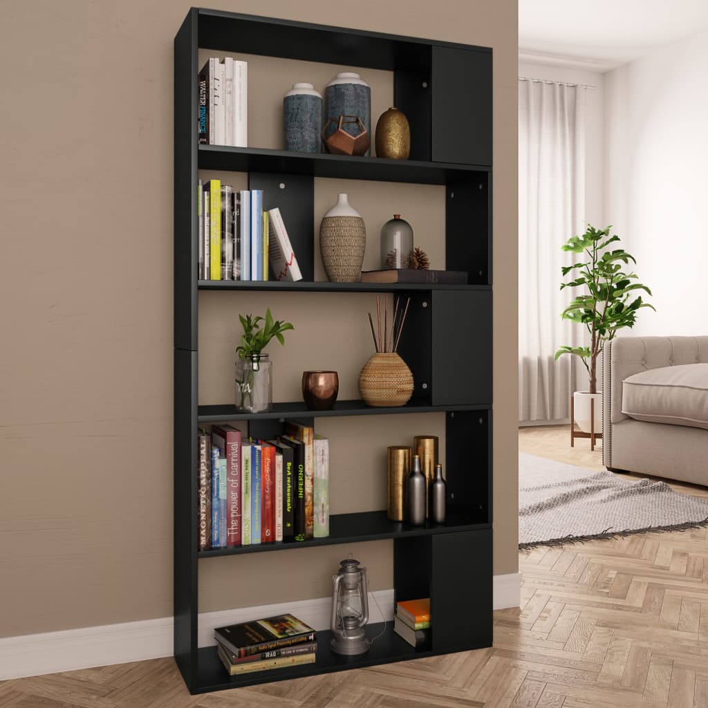 Bokhylle/Romdeler Svart 80X24X159 Cm Konstruert Tre