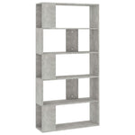 Bokhylle/Romdeler Betonggrå 80X24X159 Cm Konstruert Tre