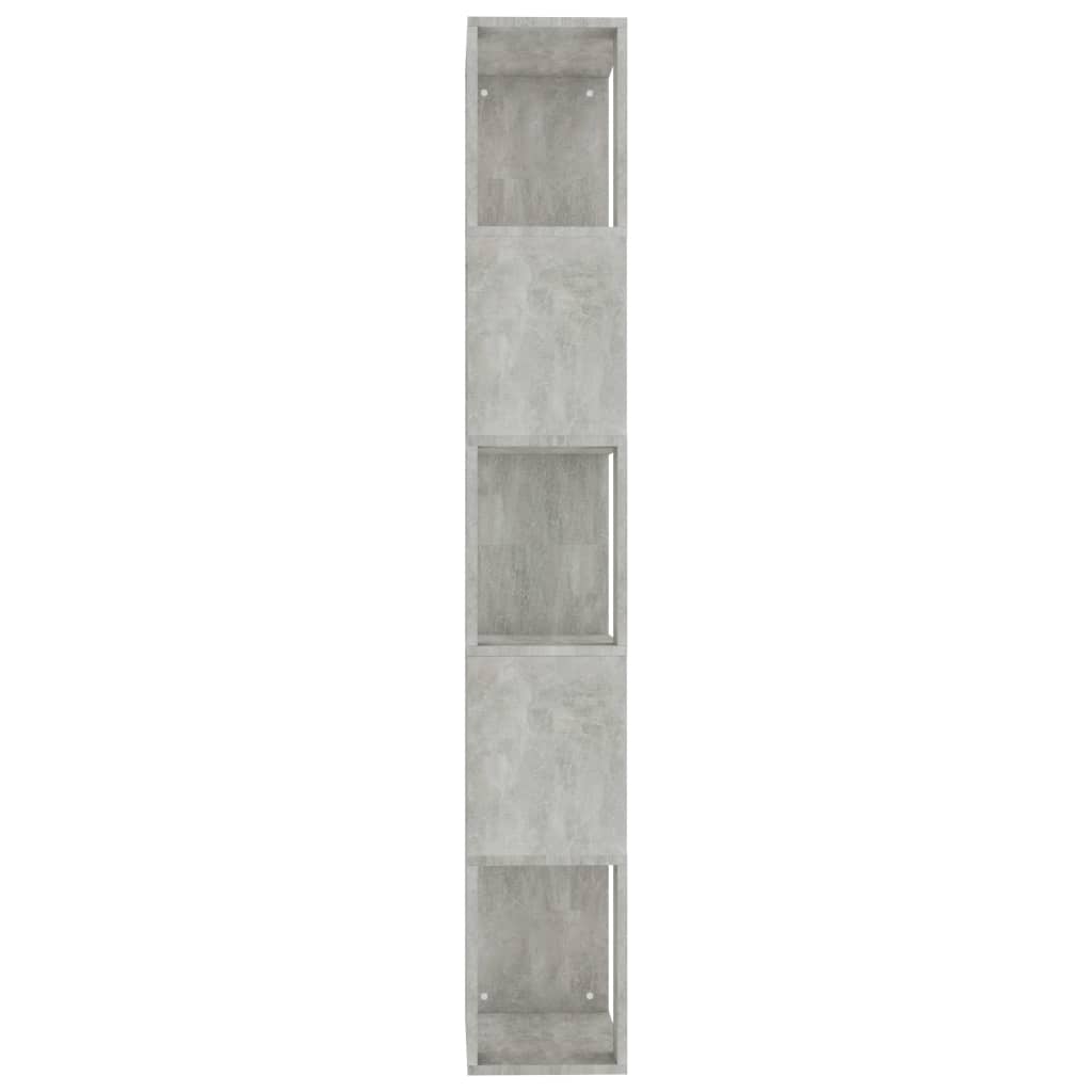 Bokhylle/Romdeler Betonggrå 45X24X159 Cm Konstruert Tre