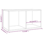 Oppbevaringsboks Lp Hvit 71X34X36 Cm Konstruert Tre