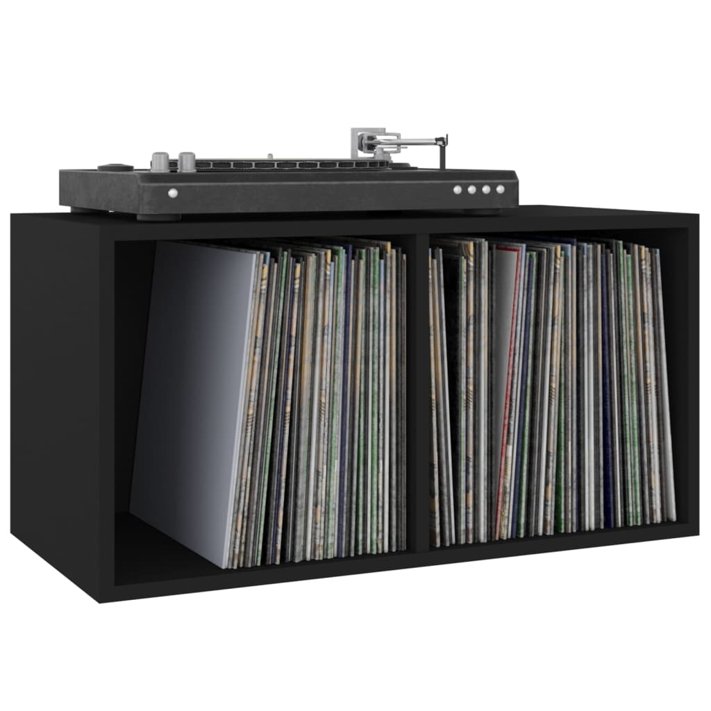 Oppbevaringsboks Lp Svart 71X34X36 Cm Konstruert Tre